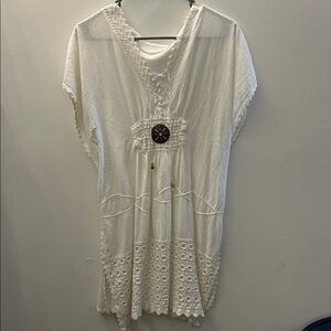 White Lace-Trimmed Women's Top